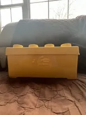 LEGO Yellow Stackable Storage Brick Plastic Box with Assorted Pieces