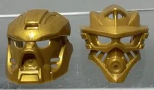 LEGO Bionicle Gold Mask of Kanohi Fire 19052 & Water 19062 Lot of 2