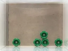 LEGO Parts - Green Plate, Round 1 x 1 Flower Edge (5 Petals) - No 24866 - QTY 5