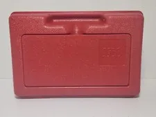 Vintage 1980s LEGO Storage Box Carrying Case Bin Red Plastic Lego Made In USA