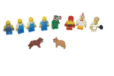Lot 10 Lego Mini figs Figurines Chicken Boxer Tennis Squidman Dogs