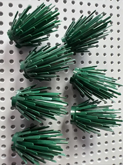 LEGO 6064 Dark Green Prickly Bush Plant 2x2x4 Lot of 7 Flower Witch St. Bernard