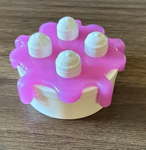 Rare Lego Duplo VANILLA CAKE TRANS PINK ICING Birthday Celebration Minnie 10873
