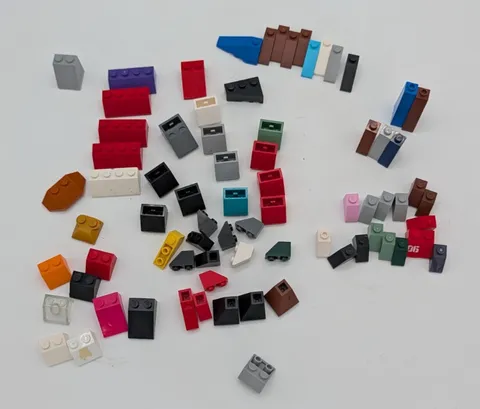 LEGO various sized slopes & wedges (61 pieces) various color Brick lot