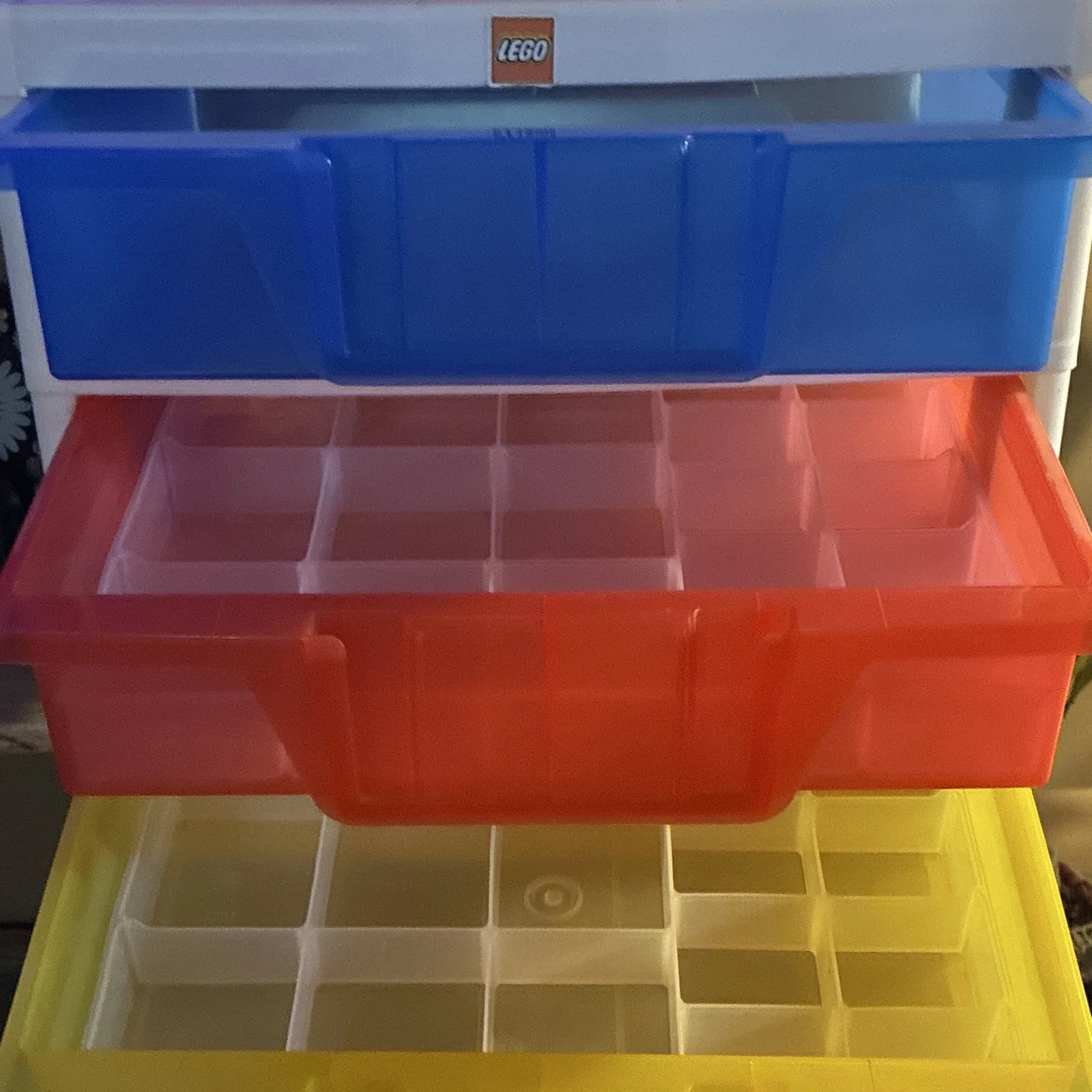 LEGO Stackable Plastic Storage Drawer Organizer Bins, Multicolor