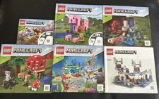 6 Lego Minecraft Instruction Books ONLY 21164 21170 21172 21179 21180 21186 Lot