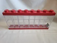 Lego Minifigure Display Case 16 Red Large Fits Sixteen Minifigs plastic 
