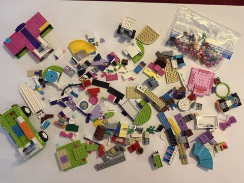 Lego Assorted Bricks, Pieces, And Mini Figs Pastels
