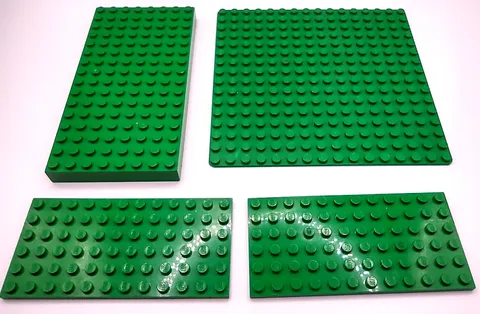 Lego Baseplate Thich Raised and Baseplate 6X12 Lot of 2 and Baseplate 8x16