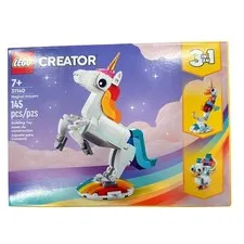 LEGO Kids White Unicorn 3in1 Creator 31140 Building Set 145 Pcs