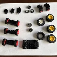 Lego Wheels Parts Set - Tires + Axles for Car Truck Mix Sizes