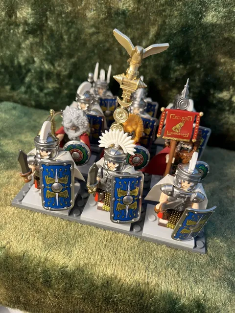 12x 54mm MINI NOVEL 14th LEGION GEMINA AQUILIFER & SIGNIFER on original LEGO bases