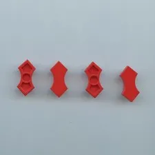 LEGO x 4 Red Tile, Modified 2 x 2 with 2 1 x 1 Curved Cutouts Double Arrow game