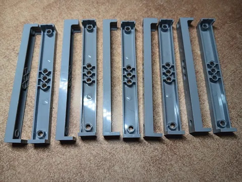 LEGO BULK LOT 10 LIGHT BLUISH GRAY SUPPORT 2X2X13 WITH 5 PIN HOLES #91176
