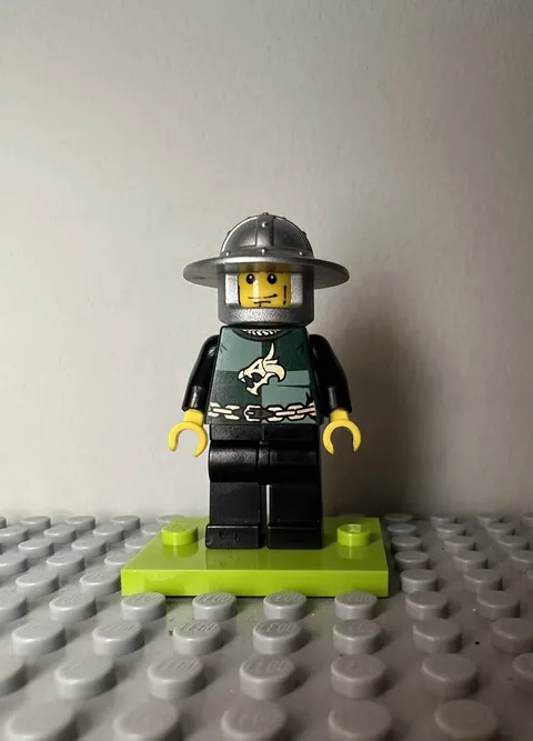 LEGO Castle Theme Soldier Minifigure with Helmet; Cracked On One Side