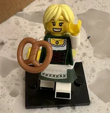 LEGO Pretzel Girl Minifigure w/ Skirt, Pretzel + Base
