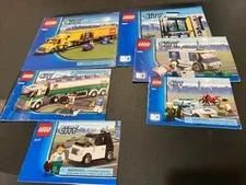 Lego City 3221 3661 3180 3177 Bank Police Semi Fuel Truck manuals only Lot 01
