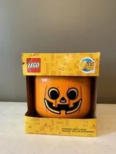 LEGO Halloween JACK O LANTERN Large Pumpkin Storage Head Container New 4032