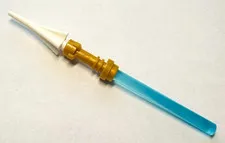 Lego Ninjago Weapon White Spear Trans-Light Blue Staff Gold Hilt New Parts D802