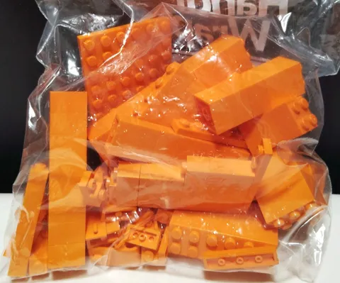 Vintage LEGO Orange Brick Lot 5oz Color Sorted Bulk Parts MOC