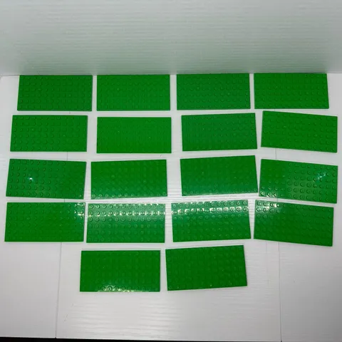 Lego Light Green Studded Base Plate Lot Of 18 - 6x12 Base Plates