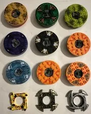 Lot Of 9 Lego Ninjago Spinner (Dragon Snakes Skulls) with 3 Crowns