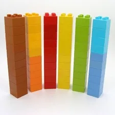 Lego Duplo 2x2 Brick Lot of 60 Multicolor Blocks Red Yellow Orange Brown Lime +