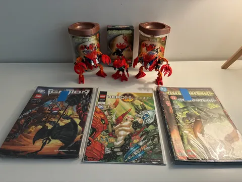LEGO Bionicle & Hero Factory Lot: (36) Rare DC Comic Books + (3) Complete Bohrok