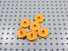 LEGO Lot of 6 Orange Round 2x2 Smooth Plates Tiles w/ Open Stud BK