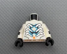 LEGO Minifigure White Torso Armor Silver Orange Series 29 Robot T Rex