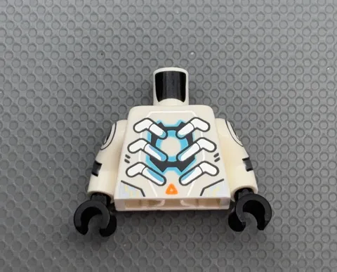 LEGO Minifigure White Torso Armor Silver Orange Series 29 Robot T Rex