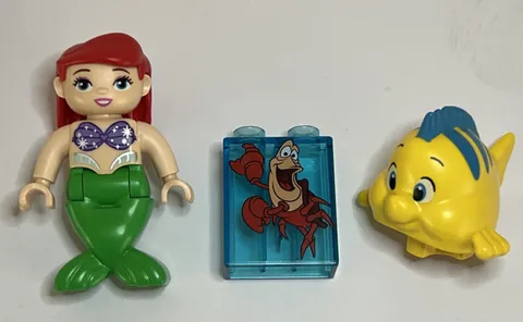 LEGO DUPLO Ariel Flounder Sebastian Mini-Figures Lot 10515 Little Mermaid