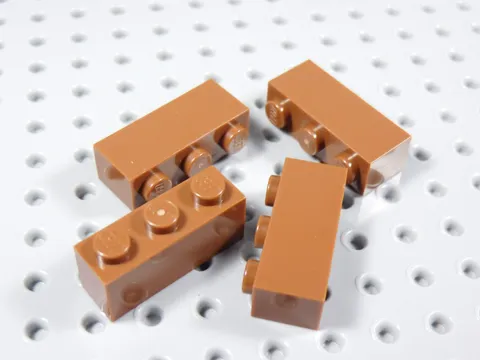 LEGO Lot of 4 Reddish Brown 1x3 Bricks BA