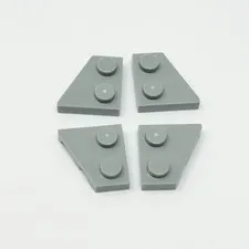 24307 24299 LEGO Part Plate Wedge 2x2 Right & Left LIGHT BLUISH GRAY (2 Pairs)