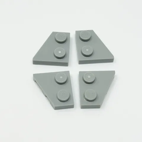 24307 24299 LEGO Part Plate Wedge 2x2 Right & Left LIGHT BLUISH GRAY (2 Pairs)