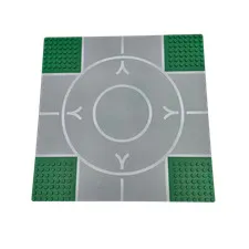 Lego® Street Base Plate GREEN Taxiway Runway 7 STUD NARROW X CROSSING