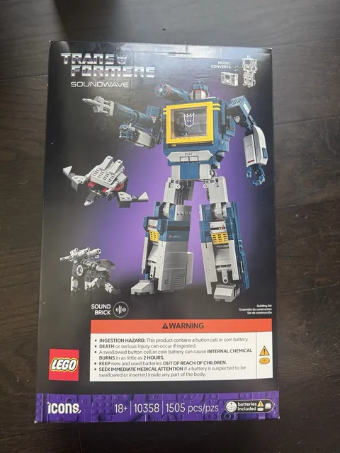LEGO Icons: Transformers Soundwave Set 10358 1505 PCS New In Box