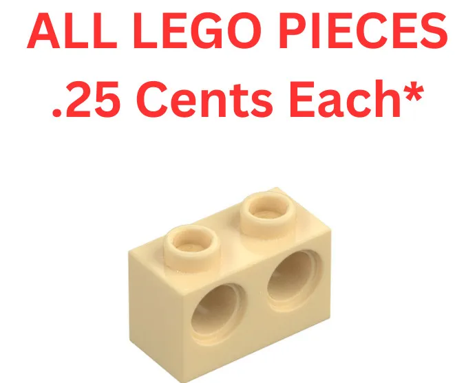 LEGO Brick 1x2 with 2 Holes 32000 Tan - Genuine LEGO Parts Pieces Bulk