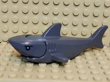 LEGO Gray Shark w/ Gills and Printed Black Eyes 14518 body 20512pb01 head 
