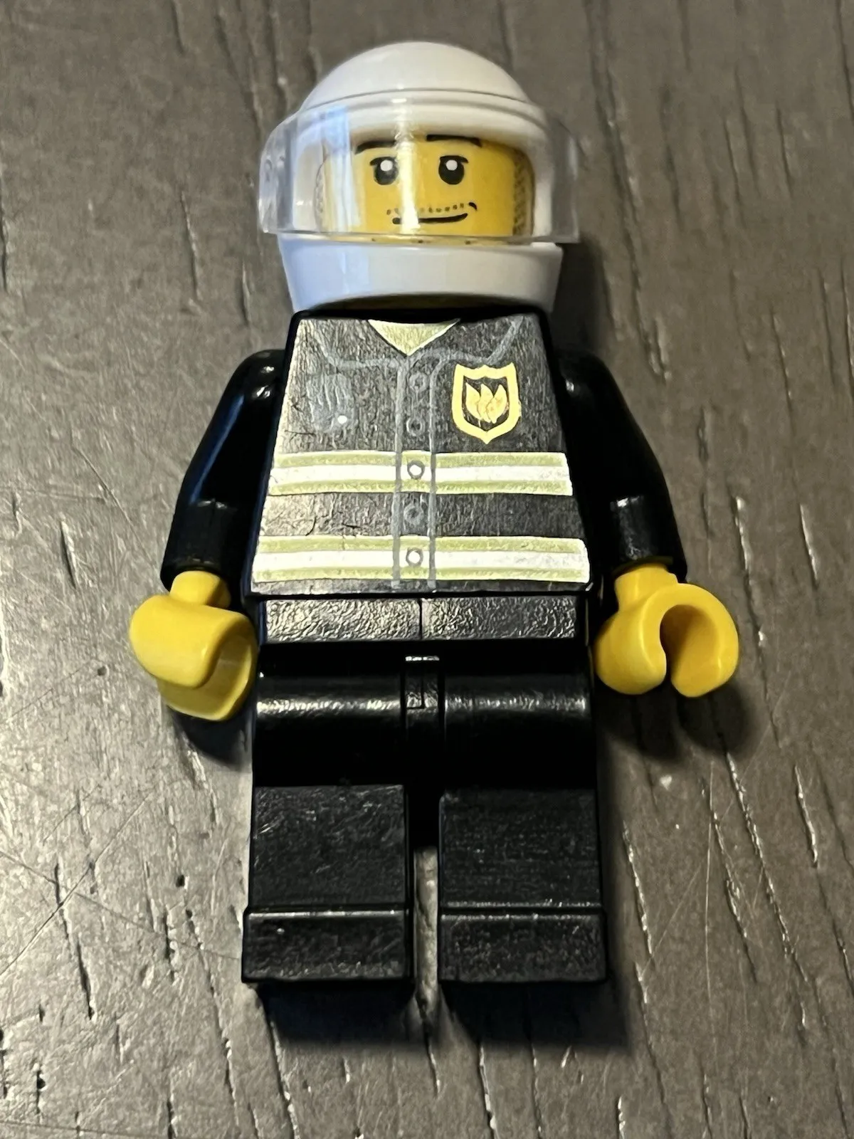 LEGO cty0166 Firefighter Reflective Stripes Smirk Stubble Male