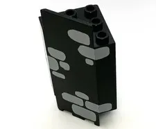 Lego 1x Black Panel 3 x 3 x 6 Corner Wall with Scattered Stones Castle