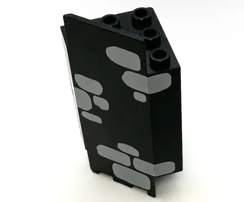 Lego 1x Black Panel 3 x 3 x 6 Corner Wall with Scattered Stones Castle