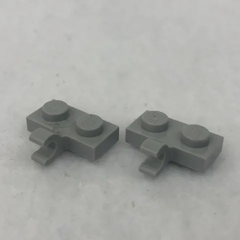 LEGO 11476 Light Bluish Gray Plate, Modified 1 x 2 W/ Clip on Side (x2)