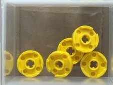 LEGO Parts - Yellow Plate, Round 2 x 2 with Axle Hole - No 4032 - QTY 5