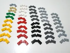 LEGO BULK LOT 48 HINGE SWIVEL PLATES COMPLETE ASSEMBLY 1X4 #2429C01 MIXED COLORS
