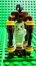 LEGO Hedwig Harry Potter White Owl w/ Rippled Chest Feathers & Owl Cage EUC