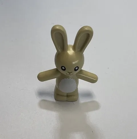 Lego Animal Bunny Rabbit Standing Tan Black Eyes Dk Tan Nose Mouth White Stomach