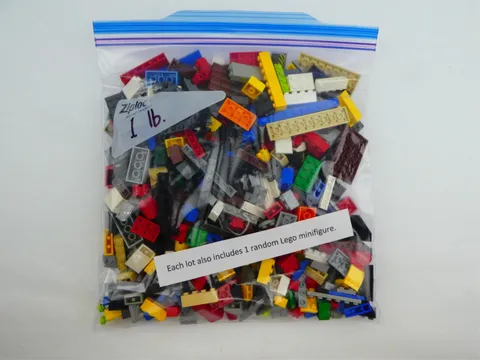 Lego 1 lb Lot of Bricks Parts Pieces + 1 Minifigure, Random from Huge Lot CLEAN
