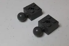 (2) LEGO 2 x 2 w Ball / Axle Hole Bricks Part 57909 - Dark Bluish Gray 