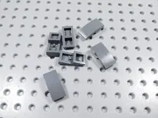 LEGO Lot of 6 Dark Bluish Gray 2x1 Curved Slopes No Stud BP